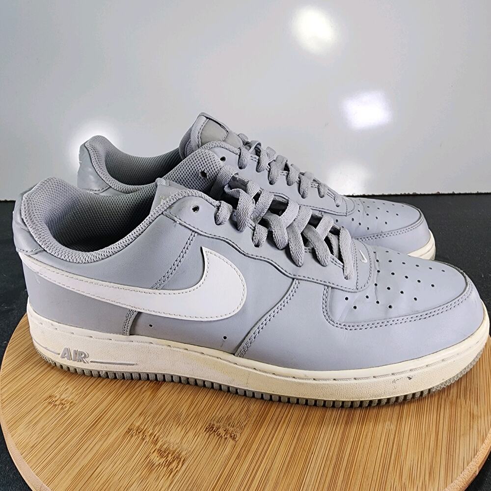 Men's Nike Air Force 1 Sz 10.5 010899 Light Grey Leather Casual Shoes Sneakers